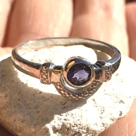 Natural Iolite Sterling Silver Ring Size 7 Genuine Gemstone - Picture 7 of 16